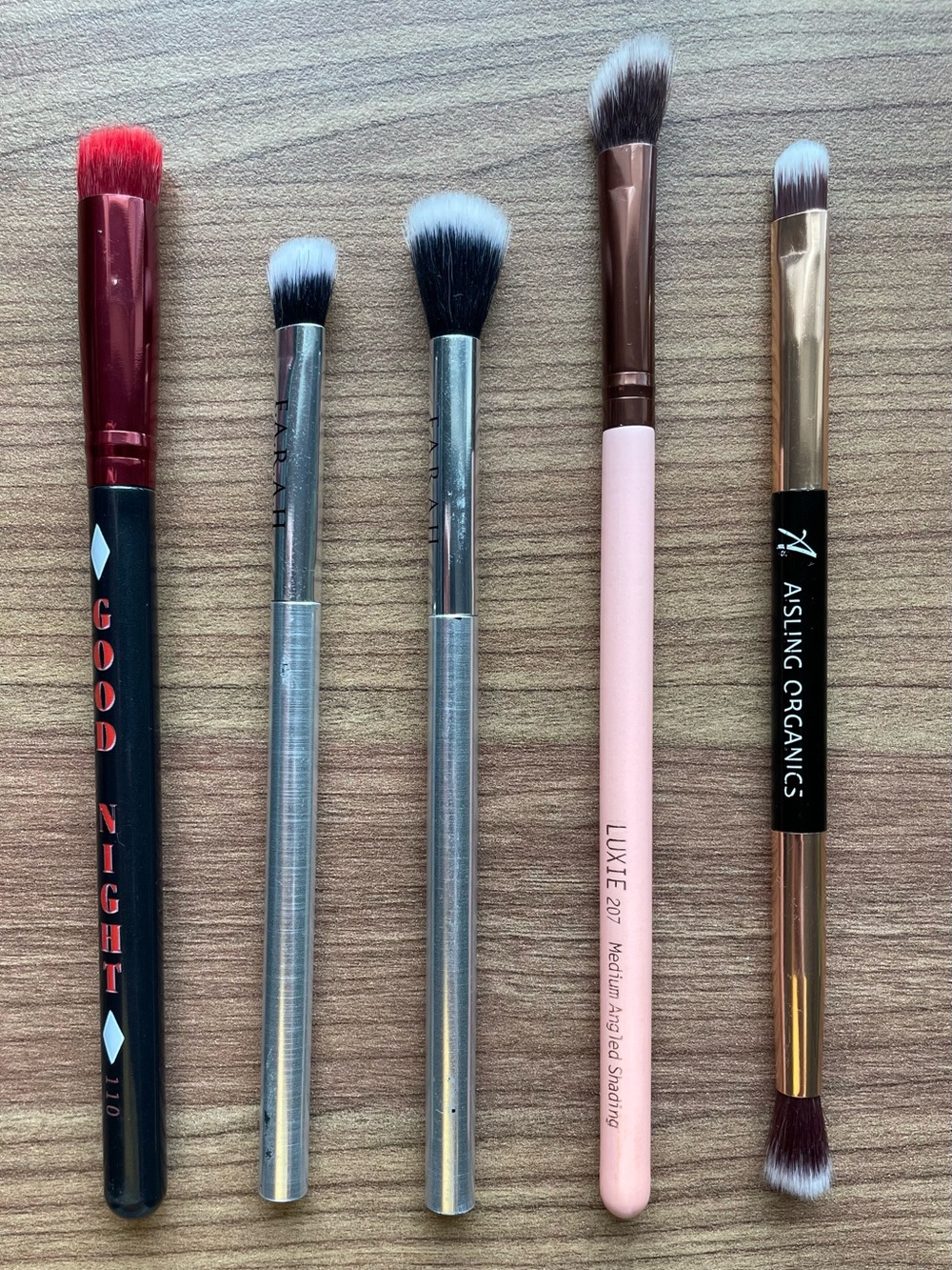 5pc Makeup Brush Lot Luxie Harley Quinn Aisling Organics FARAH